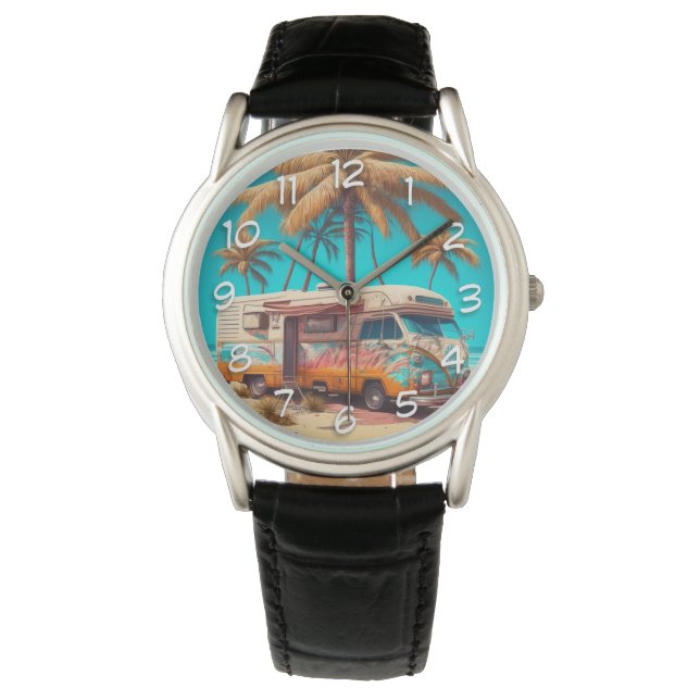 Retro RV and Palm Trees Watch (Front)
