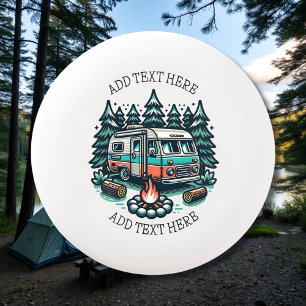 Retro RV Camper Campsite Personalized Wham-O Frisbee