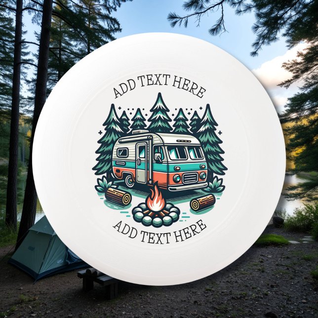Retro RV Camper Campsite Personalized Wham-O Frisbee (Creator Uploaded)