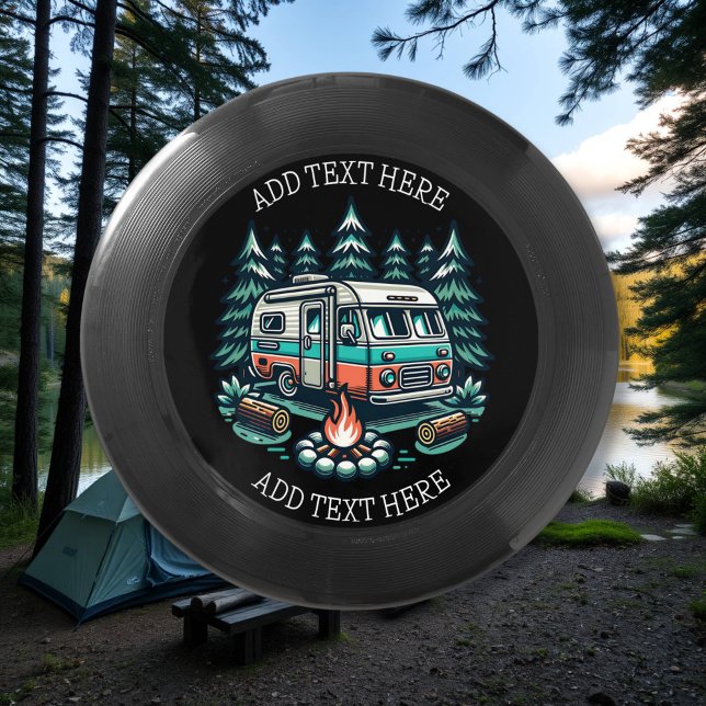 Retro RV Camper Campsite Personalized Wham-O Frisbee (Creator Uploaded)
