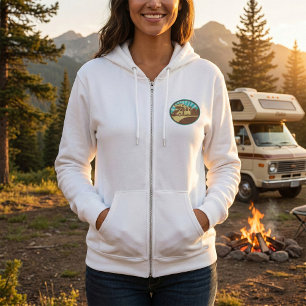 Retro RV Campervan Mountain Adventure Vintage Sun Hoodie