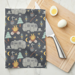 Retro RV Camping Kitchen Towel