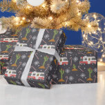 Retro Rv Desert Cactus Christmas Pattern Wrapping  Paper<br><div class="desc">Pattern with illustrations of a retro rv motorhome,  cactus decorated with ornaments and Christmas lights,  candy canes,  snowflakes,  and stars.</div>