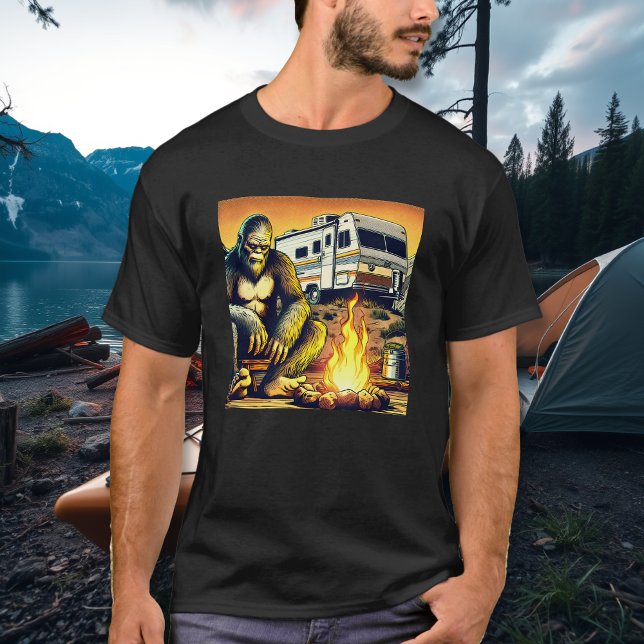 Retro RV Sasquatch Camping T-Shirt (Creator Uploaded)