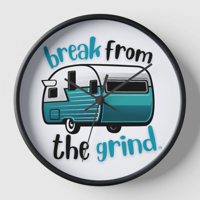 Retro RV Teal BFTG Clock (Front)