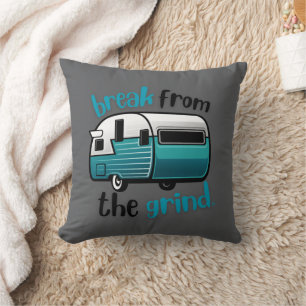 Retro RV Teal Pillow