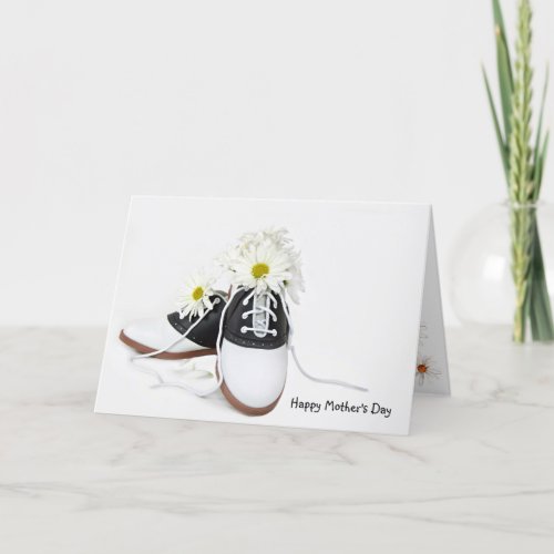 retro saddle shoes with white daisy Mothers day Card
