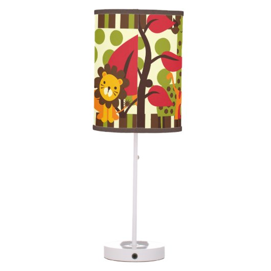 Retro Safari Animals Table Lamp (Back)