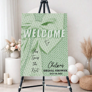 Retro Sage Green Bridal Shower Welcome Sign