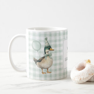 Retro Sage Green Mallard Duck Balloon Coffee Mug