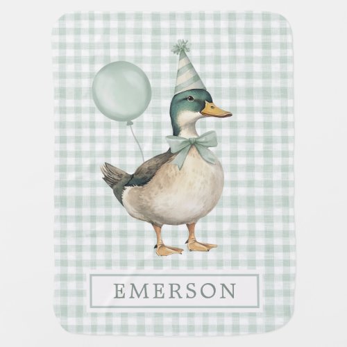 Retro Sage Green One Lucky Duck Boy Nursery