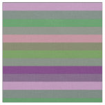Retro Sage &amp; Lilac Muted Rainbow Stripe Pattern Fabric