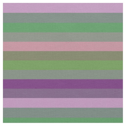 Retro Sage & Lilac Muted Rainbow Stripe Pattern Fabric