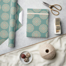Retro Sage & Sand Ornate Floral Polka Dot Mandala