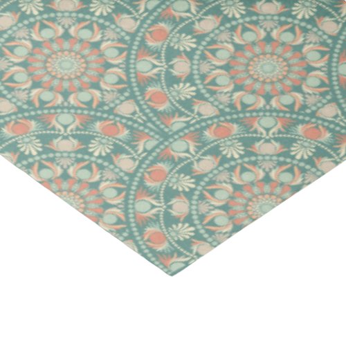 Retro Sage &amp; Sand Ornate Mandala Art Deco Scallop Tissue Paper