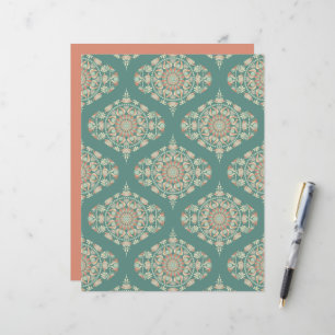 Retro Sage & Sand Ornate Mandala Ogee Damask
