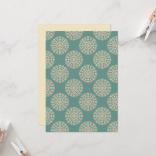 Retro Sage & Sand Ornate Polka Dot Mandala Invitation