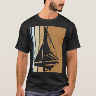 Retro Sailboat Skipper Ship Catamaran Yacht Sail S T-Shirt