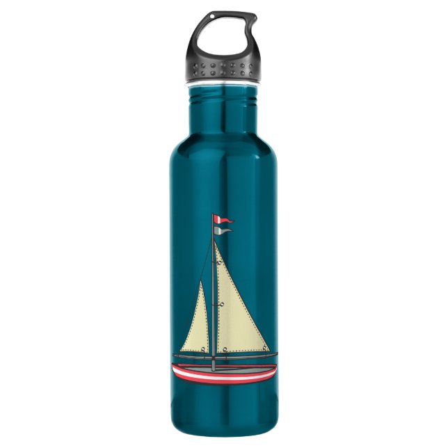 Retro Sailboat Water Bottle (Front)