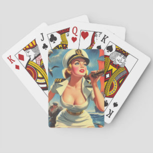 Retro Sailor Pin-up Poker Cards
