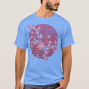 Retro Sakura Pink Flower Japan Floral Cherry Bloss T-Shirt