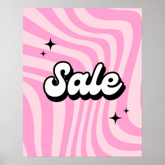 Retro Sale Sign, Pink Sale Poster, Boutique Store Poster
