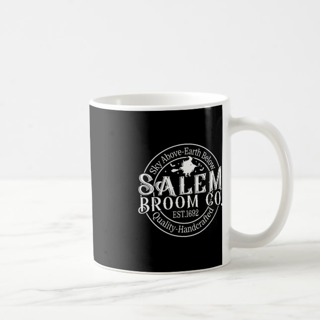 Retro Salem Broom Company Est 1692 Massachusetts H Coffee Mug (Right)