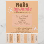 Retro Salon Service Business Tear Off Strips Flyer