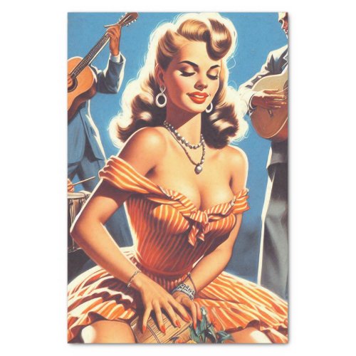 Retro Salsa Pin_up Tissue Paper