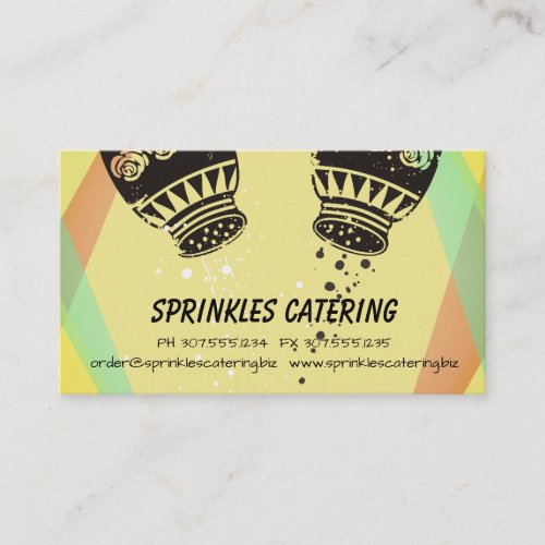Retro salt pepper chef catering business card