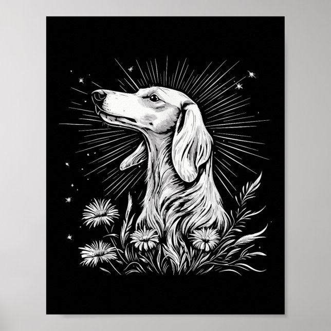 Retro Saluki Dog Lover Tattoo Style  Poster (Front)