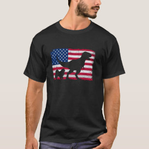Retro Samoyed Dog Dad 4th of July US American Flag T-Shirt