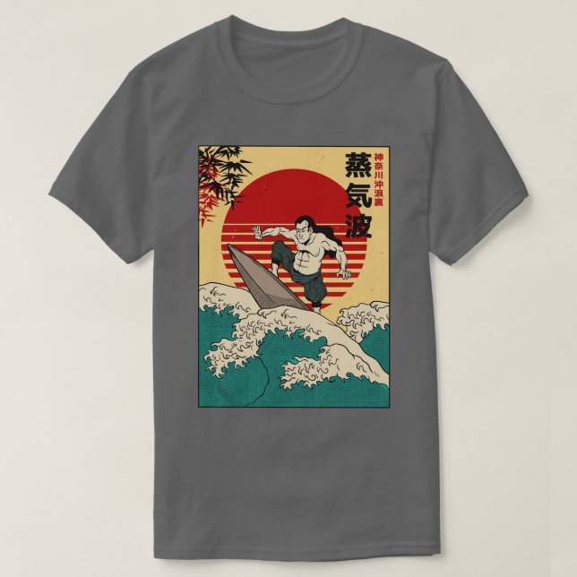 Retro Samurai Surfer T-Shirt (Design Front)