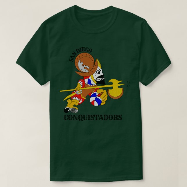 Retro San Diego Conquistadors ABA Basketball TShir T-Shirt (Design Front)