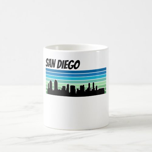 Retro San Diego Skyline Coffee Mug