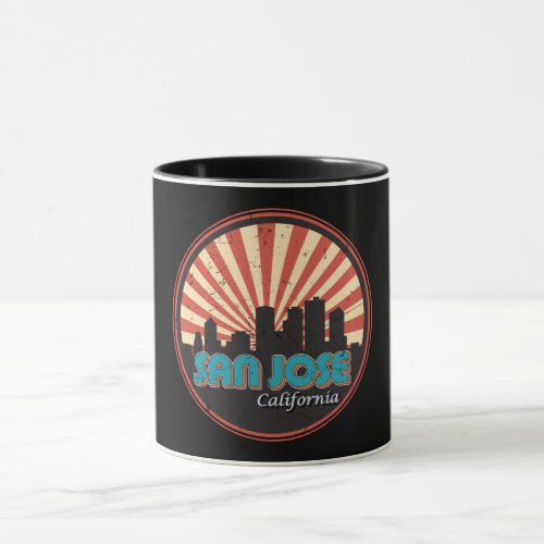 Retro San Jose California State Skyline Vintage Mug