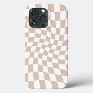 Retro Sand Rose Pink Pastel Warped Checkerboard  iPhone 13 Pro Case