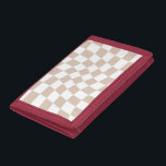 Retro Sand Rose Pink Pastel Warped Checkerboard  Trifold Wallet<br><div class="desc">Perfect warped checkered design pillow in pastel colors,  full of great vibes. Modern warped checkers in pastel Sand Rose Pink color. This nice retro psychedelic design takes you to the wonderland. Warped checks in pastel colors. Twirl and swirl,  twist checks,  checkered pattern</div>