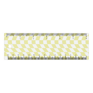 Retro Sand White Dorm Warped Check Checkered  Ruler