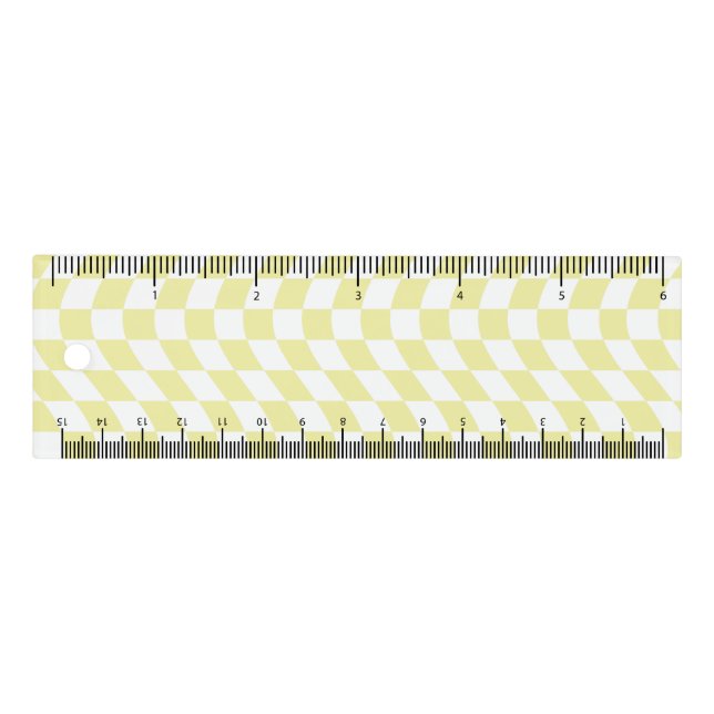 Retro Sand White Dorm Warped Check Checkered  Ruler (Front)