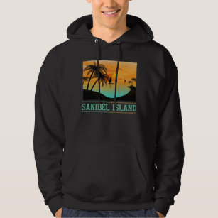 Retro Sanibel Island Florida Tropical Sunset Beach Hoodie