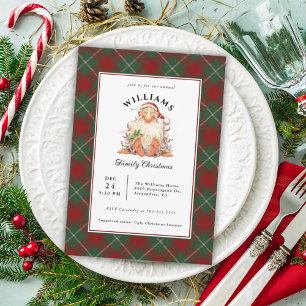 Retro Santa Annual Family Christmas Celebration Invitation