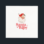 Retro Santa Baby christmas baby shower Napkins<br><div class="desc">retro Santa Baby  christmas themed baby shower paper party napkins.</div>