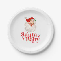 Retro Santa Baby christmas baby shower