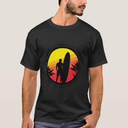 Retro Santa Barbara Surf T_Shirt
