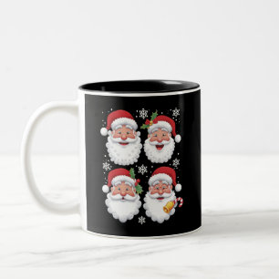 Retro Santa Christma Gift Xmas Matching Family Two-Tone Coffee Mug