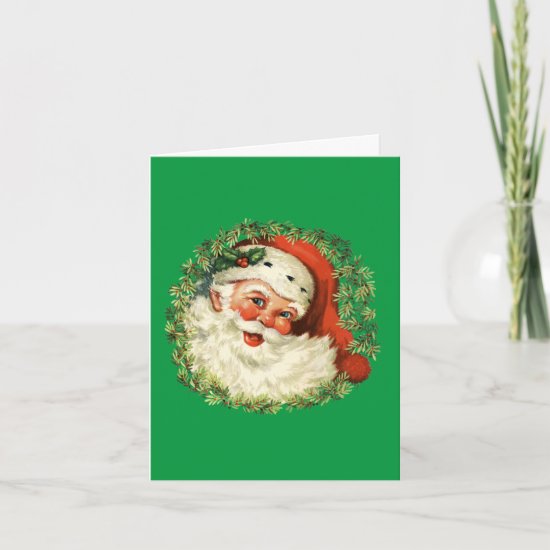 Retro Santa Christmas and Happy New Year Card