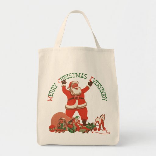 Retro Santa Christmas Bag | Zazzle