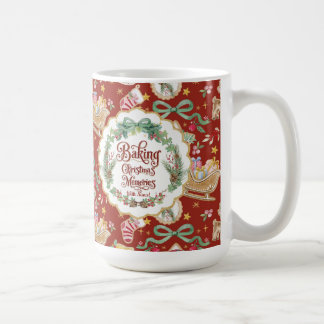 Retro Santa Christmas Baking Cookies Red w Nana Coffee Mug