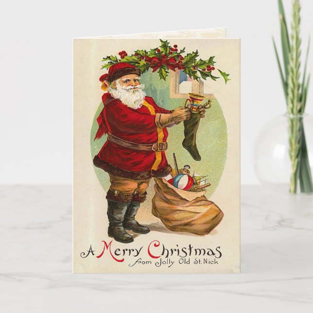 Retro Santa Christmas Card (Front)